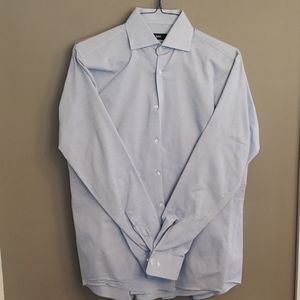 Men's blue checkered dress shirt